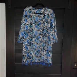 Simply Noelle Blue Floral Swim Coverup